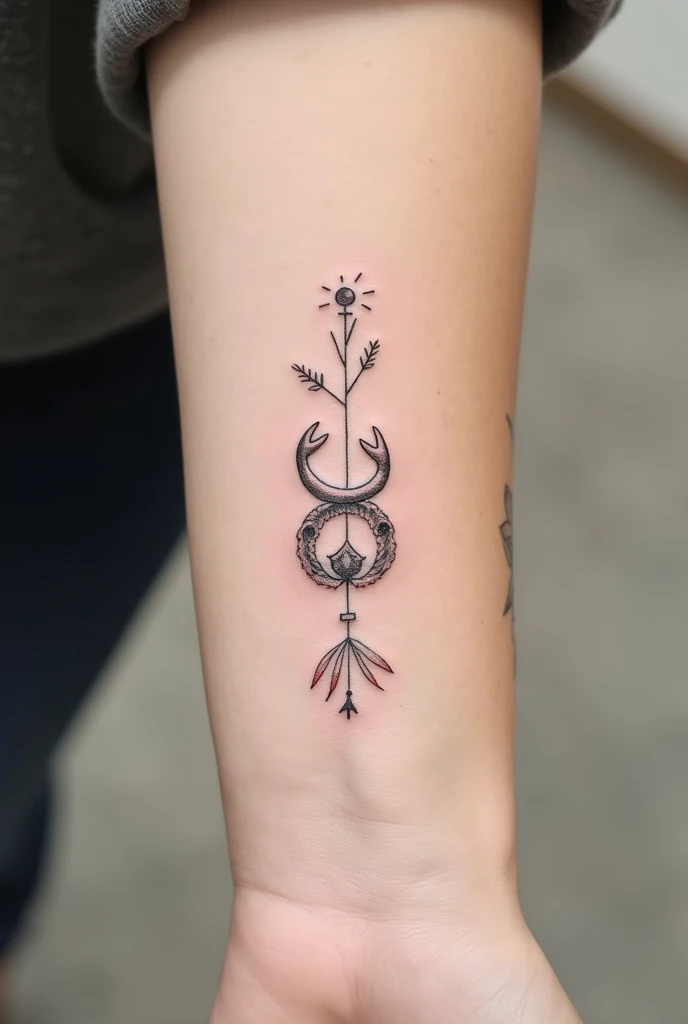 Tattoo Design Request:**

- **Theme:** I want a tattoo design that reflects my love for traveling, hiking, nature, and my connection to my zodiac sign (Cancer) and my boyfriends zodiac sign (Capricorn).

- **Style:** The design should be minimalistic, crea...