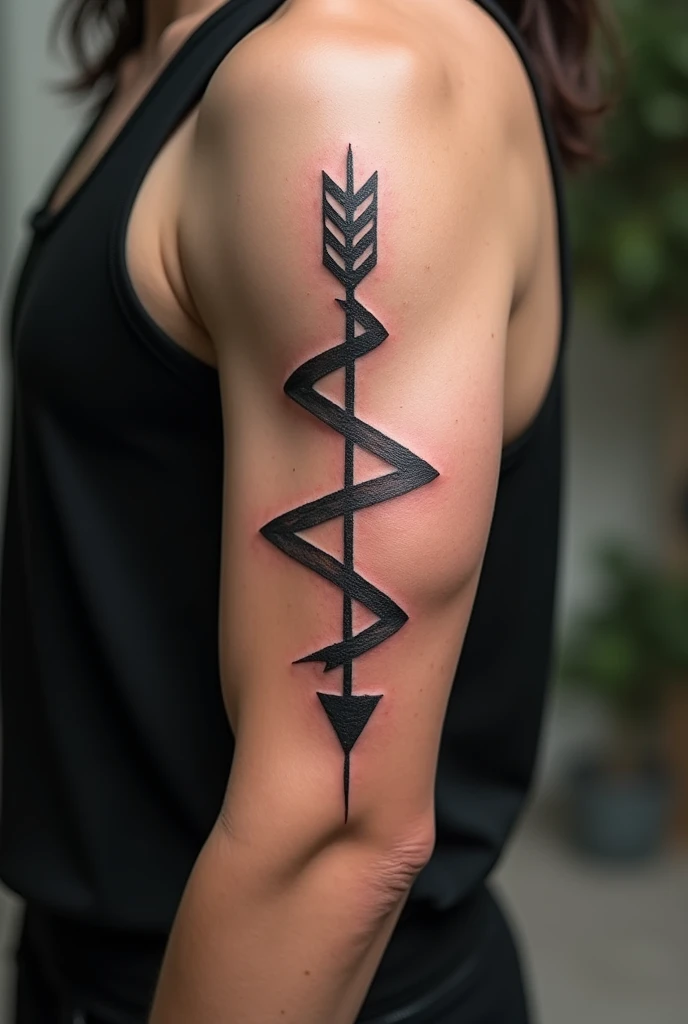 Arrow tattoo around the arm