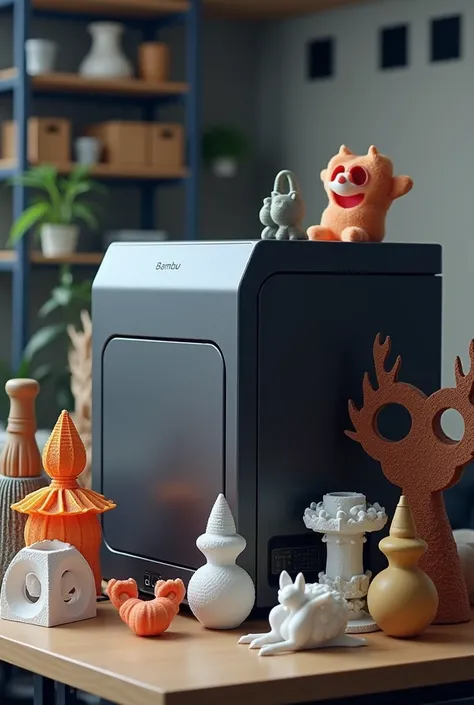 Bambu lab 3d printer with 3d prints epic