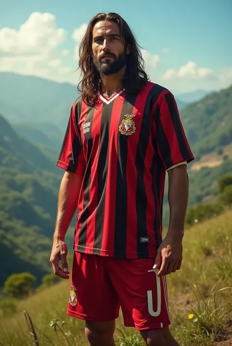 Jesus wearing the Flamengo outfit