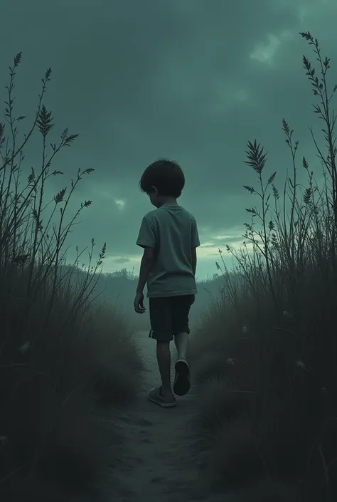 Go through the stiff dry grass The thorny leaves whisper accompanying your steps The sky is not blue, black and silent The boy is silent, bowing his head in shame But the wounds fill the world