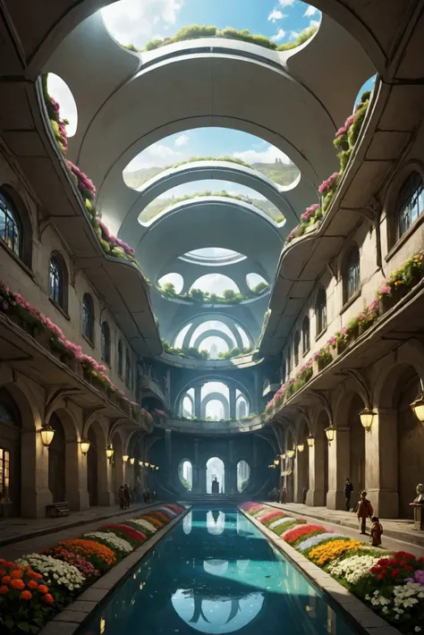 There was a great kingdom under the ground, more modernized than todays society, mostly done by robots, orderly streets, spherical dome ceilings, proof, water and flowers, science fantasy, and the best picture quality.