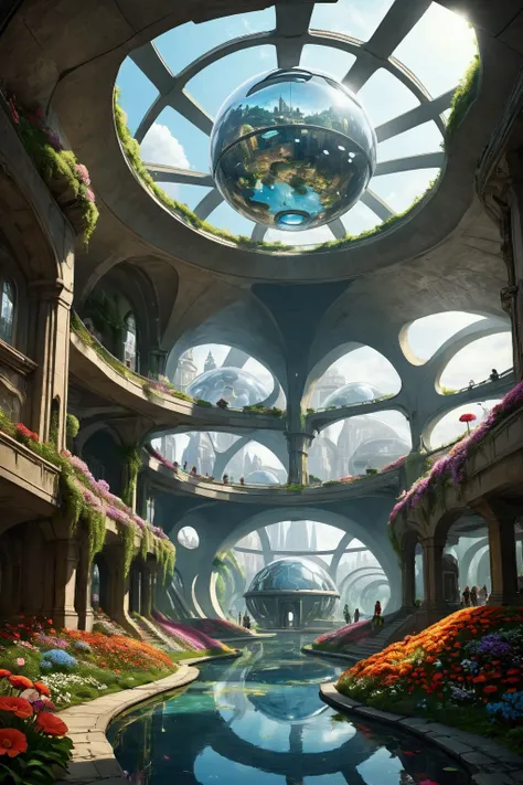 There was a great kingdom under the ground, more modernized than todays society, mostly done by robots, orderly streets, spherical dome ceilings, proof, water and flowers, science fantasy, and the best picture quality.