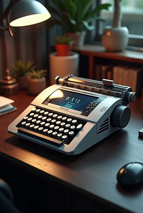 Time machine in the shape of a modern typewriter.