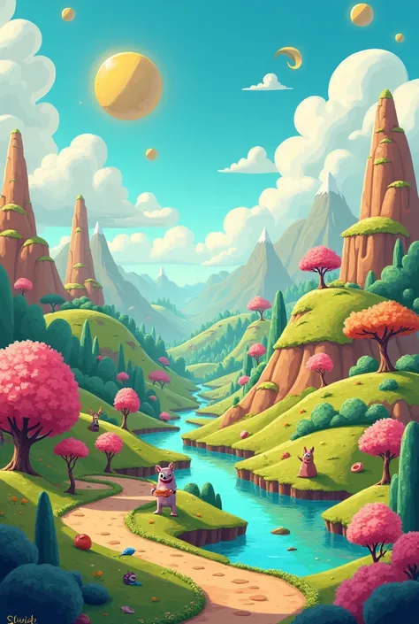 Cartoon landscape image 