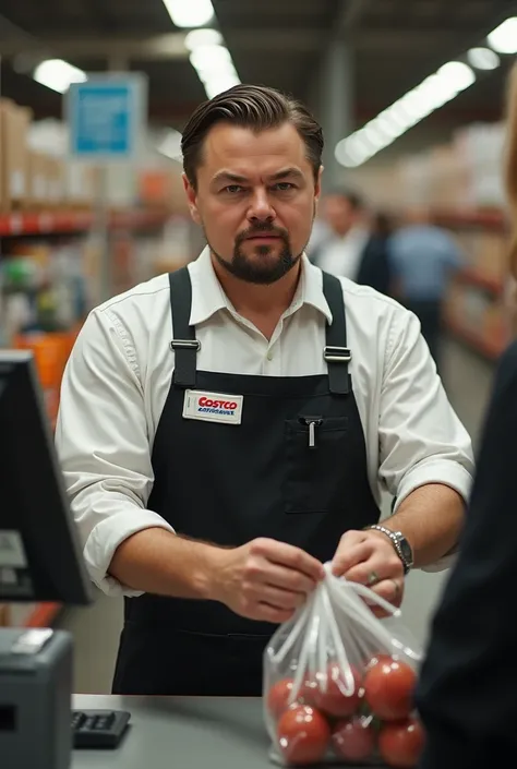 Leonardo DeCaprio working at costco
