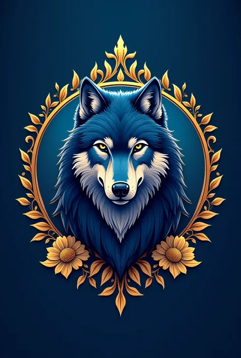 Wolf Logo, with blue background with gold and floral details. With the word Administrative Week 2024
