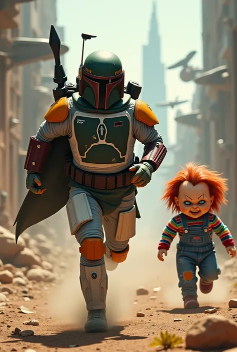 Boba Fett fleeing from Chucky、Star Wars、movie、Mandaean、movie「Childs Play」