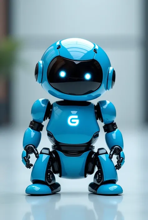 A small blue robot with a MARAILTON SILVA logo 