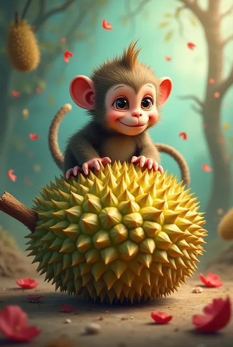 Make durian with monkey