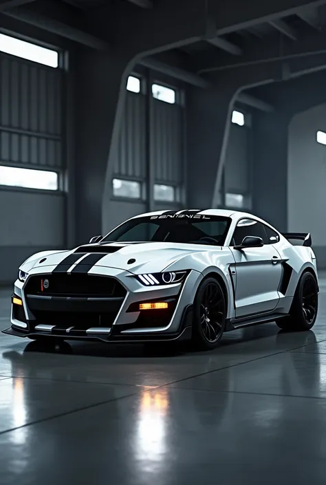 Create a self-project of a Ford Mustang GT 500 with the letters Project Sentinel