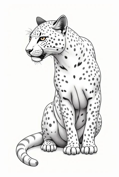 clean lineart of a female jaguar aesthetic 