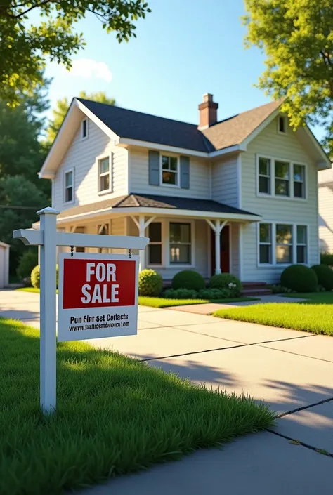 PHOTO OF HOUSE WITH FOR SALE SIGN