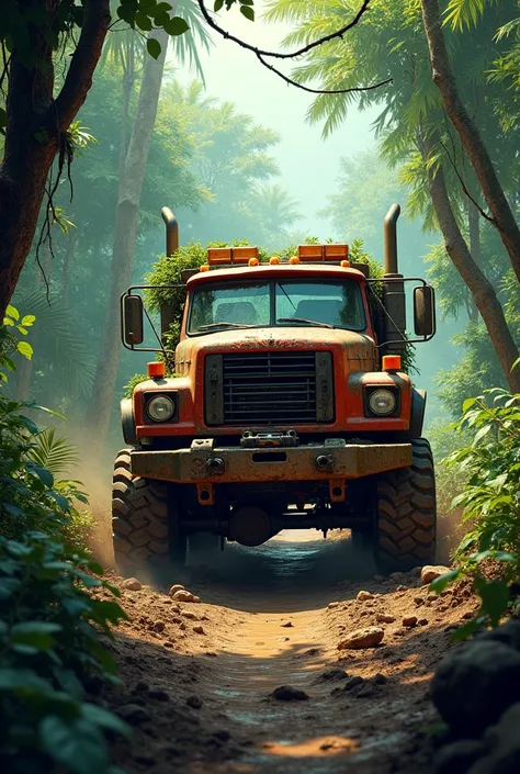 Canadian truck in jungle