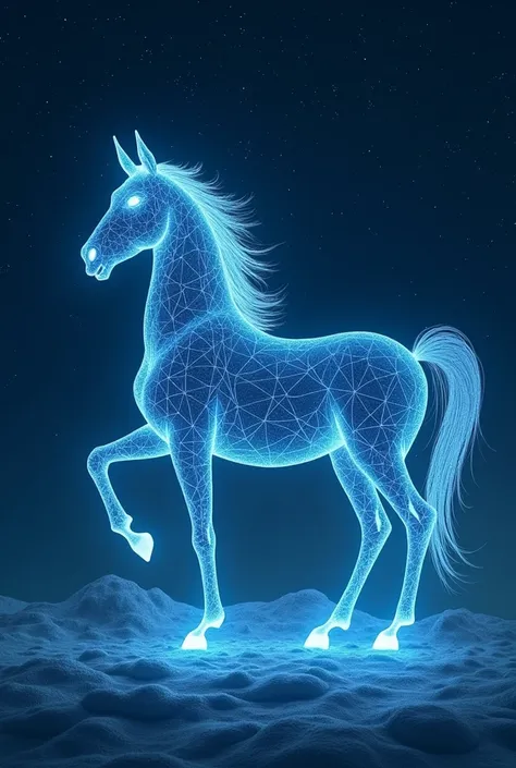   ( perfect anatomy ) light painting(Use only light blue light lines to draw the Centaur constellation)Human head half body plus horse&#39;s body close-up blue light line drawing Remy Centauri constellation (Just use lines) Delicate patterned wide angle le...