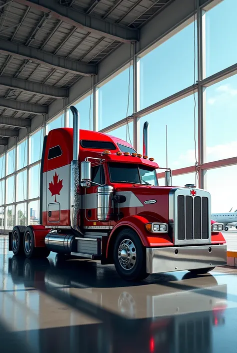 Canadian truck in a airport