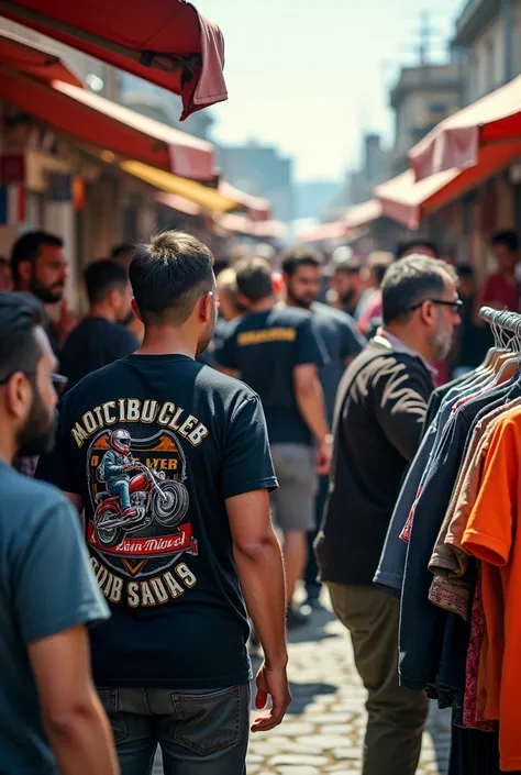 photo of people buying motorbike club t-shirtspeople buying motorbike club jackets