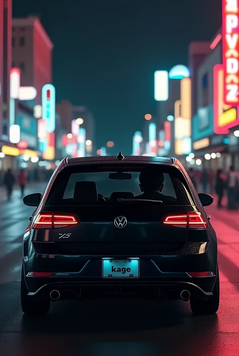 On the streets of Las Vegas , in the streets , inside a square Golf sportline car, founding 1 cigarette ,with the sound loud,  Golf sportline square recessed black color ,all black glass  ,on the car&#39;s license plate written : KAGE