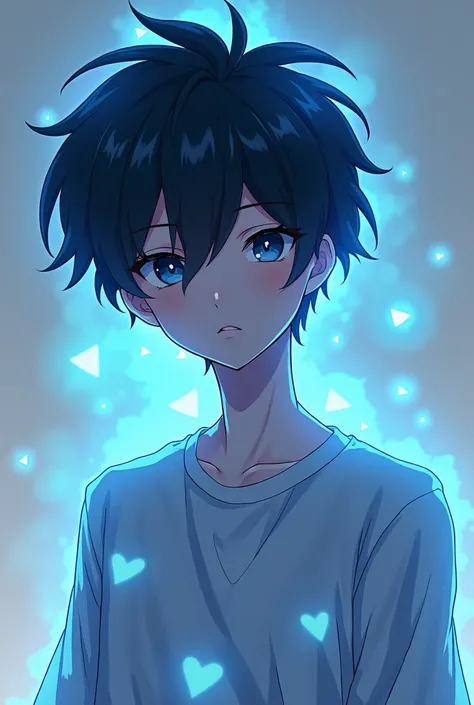 Anime dp broken heart best boy  blue colour glow effect 