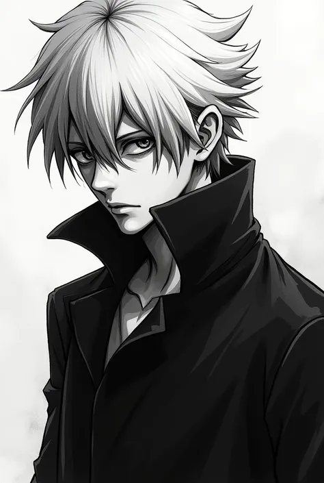 Fan art de near de death note blanco y negro