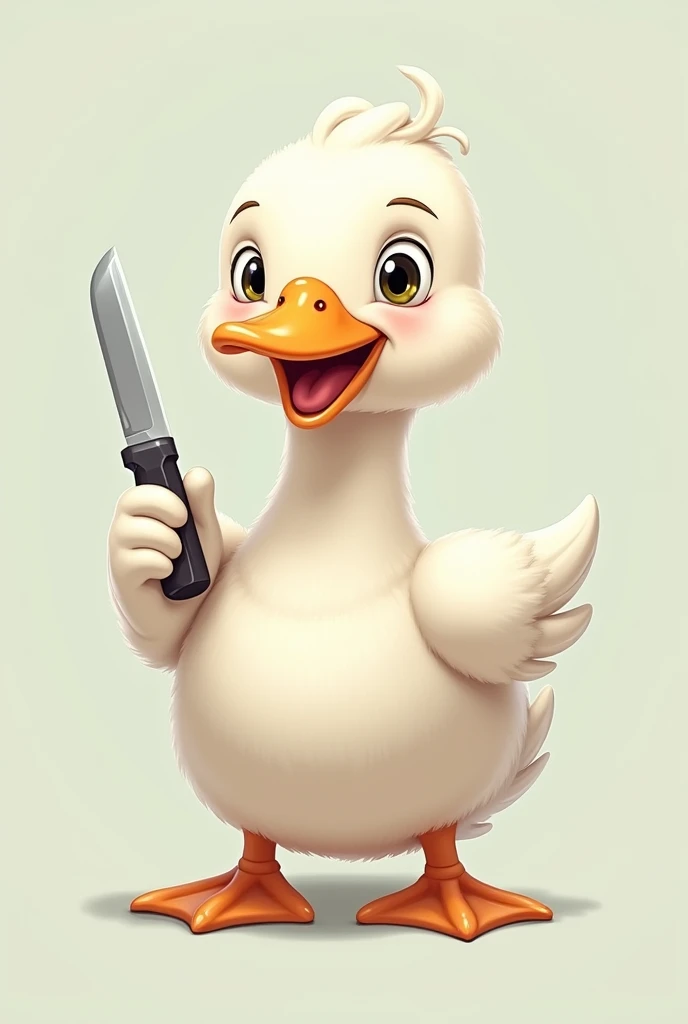 Cute goose with a knife 