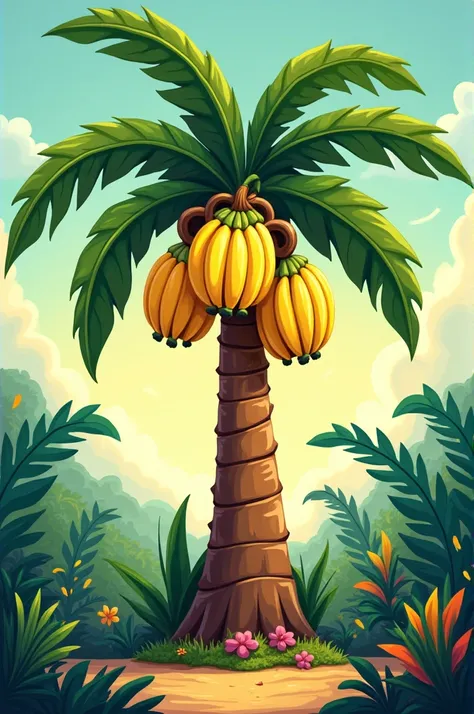 Banana tree cartoon