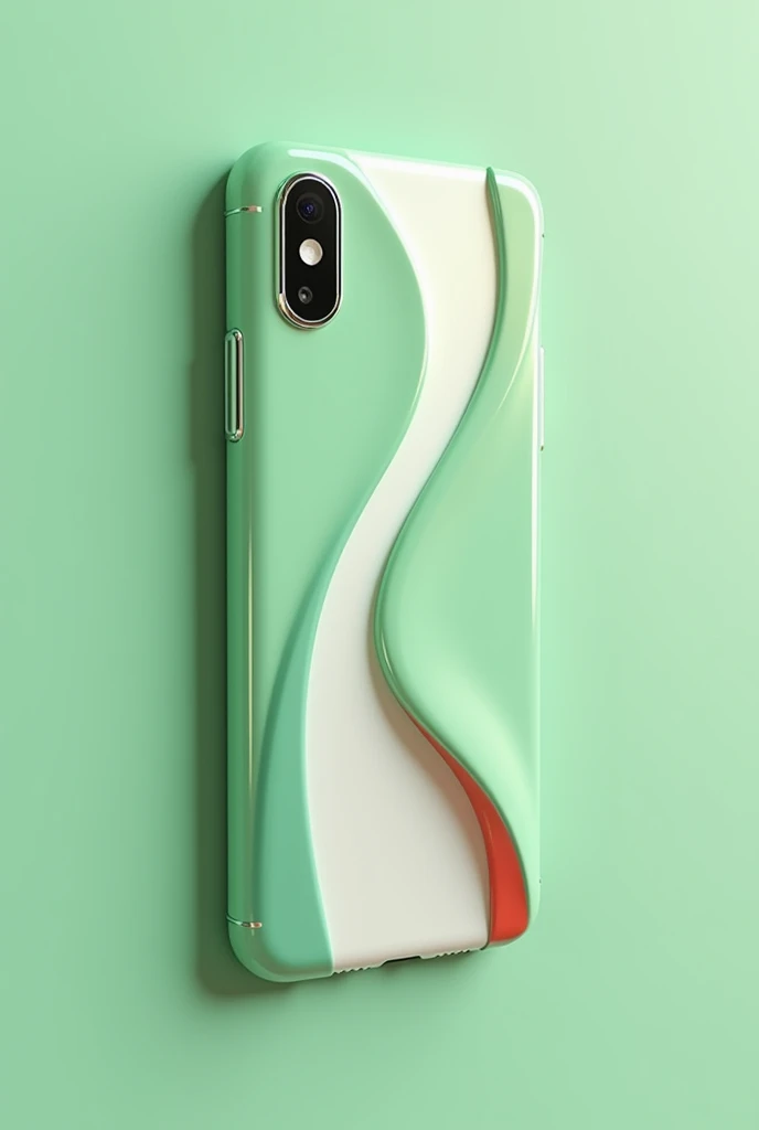 (photorealism:1.2), cellullar case , green, white,red