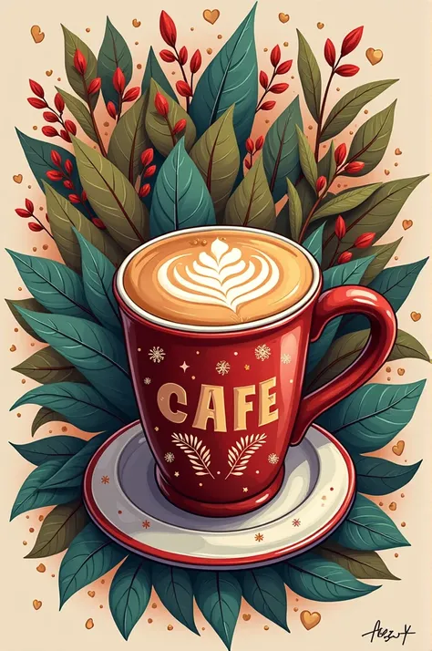 Create a flexi  art design for cafe which is unique, different and used for click pictures 