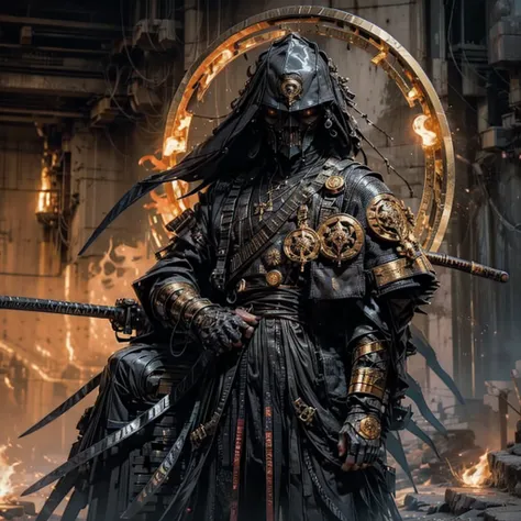 hades，The Grim Reaper, armed with a huge scythe.,（wear：black robe，），Fire-breathing eyes，angry expression，(hairstyle: red curly hair，)，beard, Roman mythology，8k wallpaper,good quality eyes，Right eye，Right hand， super detailed, Nice and beautiful, masterpiec...