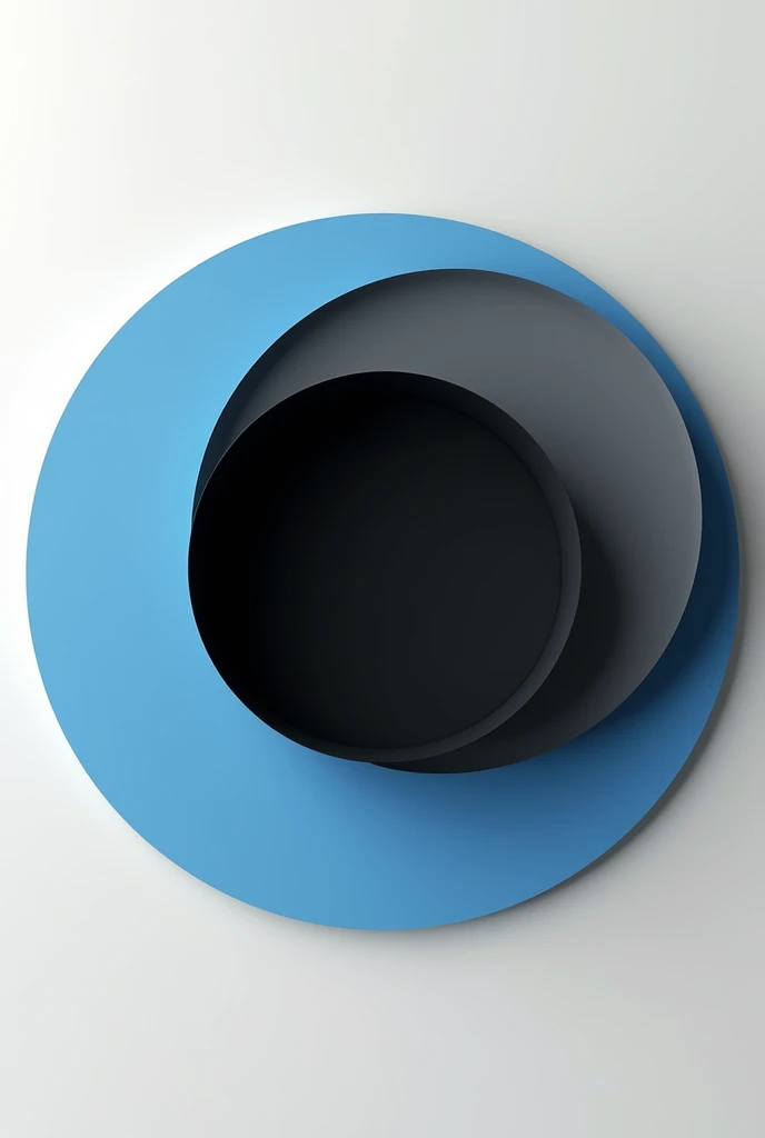 Circle in black grey and sky blue in center Fentra