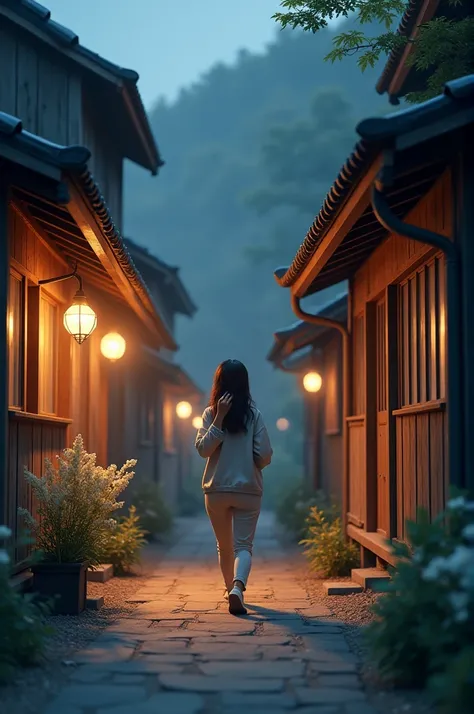 I walked in the middle of the village, the houses were made of wood and the lighting was dim with round light bulbs., heading towards the empty house I covered my nose because I smelled jasmine flowers