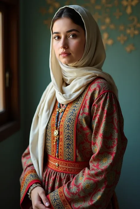 A hijabi girl posing photo in realty uzbek girl