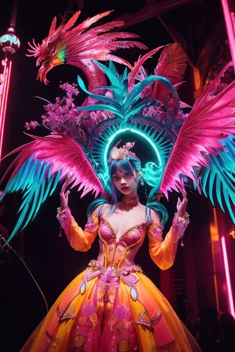 In a striking, evocative composition, Mythological creatures, Bathed in neon lights，Decorated with high fashion, Exudes an otherworldly vitality. This fascinating image, Captured with Lomography Photos, Exuding a radiance of intoxicating charm and stylish ...