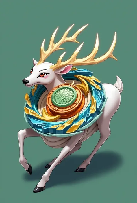 Create a beyblade that is of the white-tailed deer 