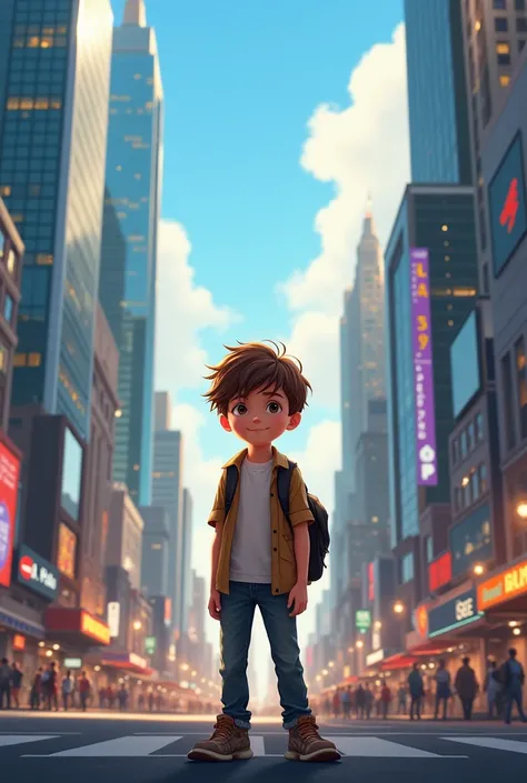 a boy in the street