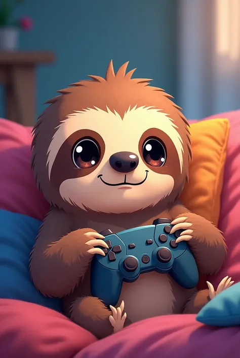 Anime Sloth playing game