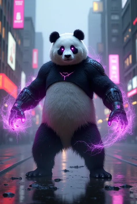 Panda one piece cyberpunk , Aura dark energy 