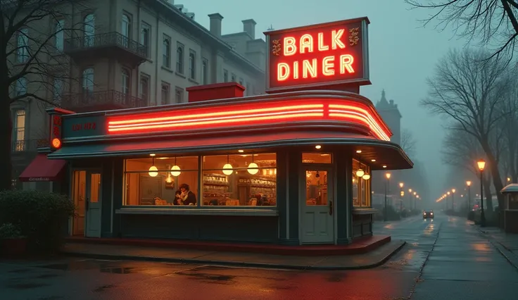 background、1920s、In front of the diner、Retro、unmanned、perfection、