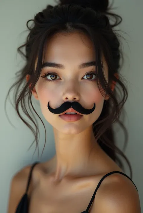 Girl with moustache