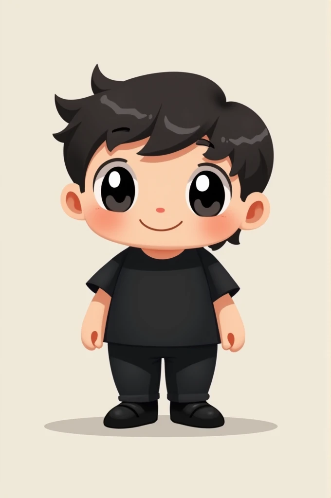 Chibi guy with black shirt, pants and shoes