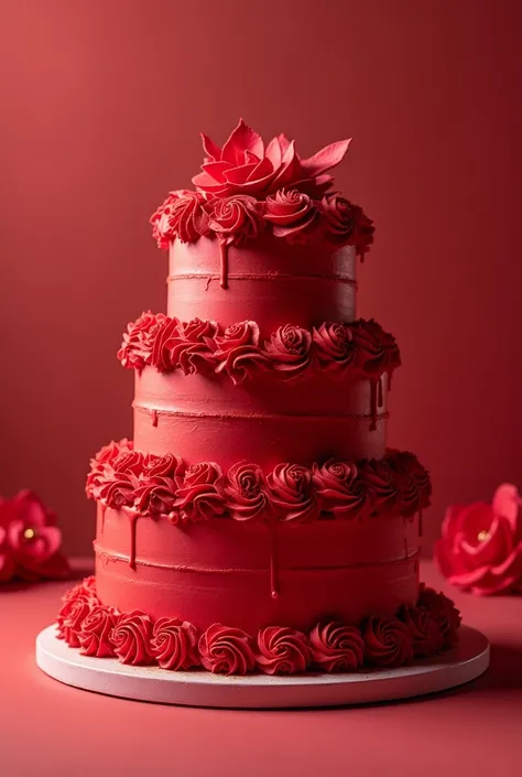 Cake decorated red
