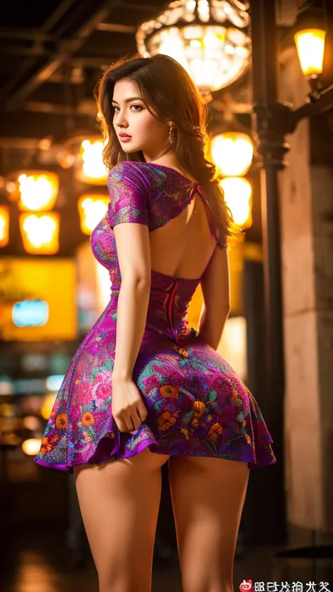 (Highest quality, Very detailed, Realistic:1.37),Portraiture,voluptuous woman,flower,Tight Dress, Random dress color, Passionate look,Big Ass,Half ass,Vibrant colors,Soft lighting, Are standing, Full body image, extreme expensive, Long legs, very expensive...