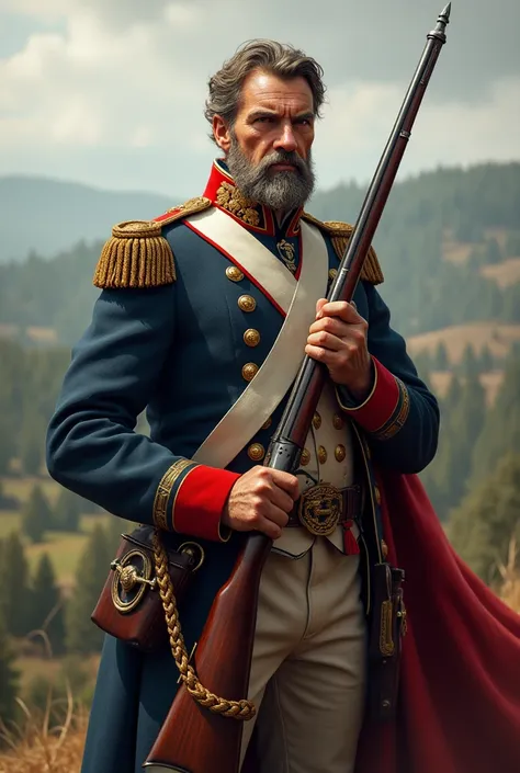 Make a france empire soldier with musket 
