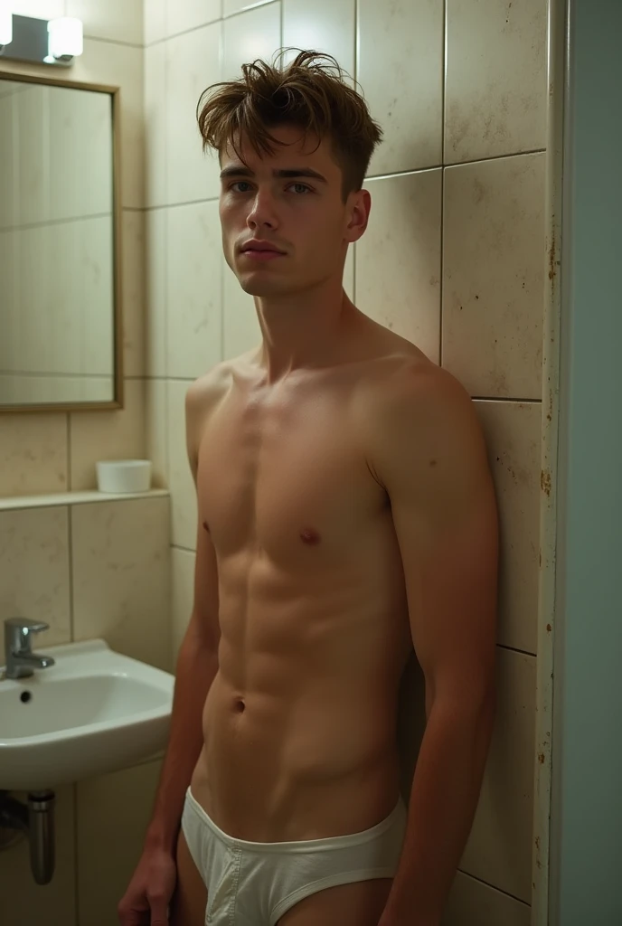 naked teenager, Big cock , 1boy, sixteen boy nude, pissed boy, naked, públic bathroom 