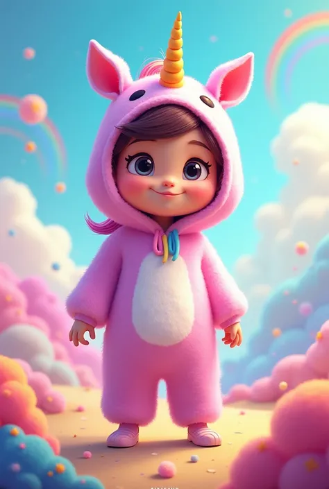 human wearing unicorn onesie cartoon