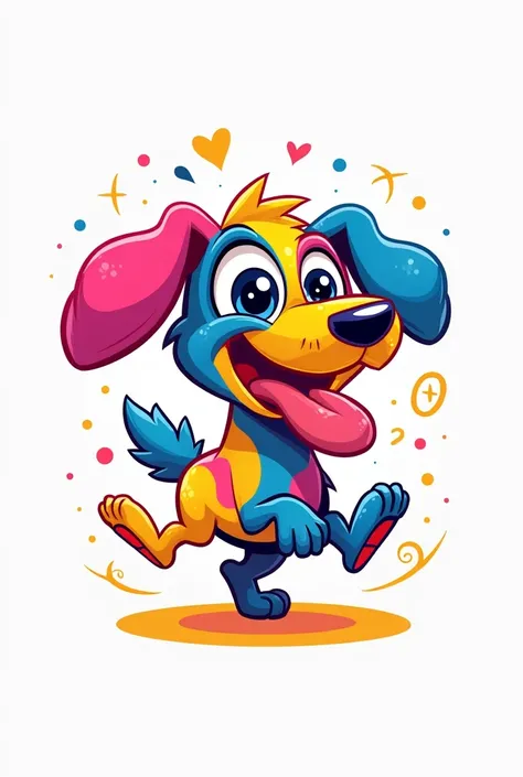 create me a funny colored dog logo 