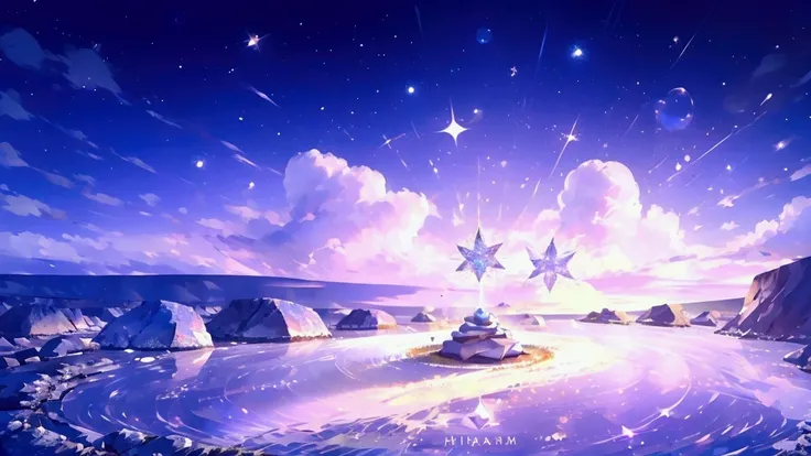 ((Starry Sky))、((A shining piece of magic stone in the center💎))、