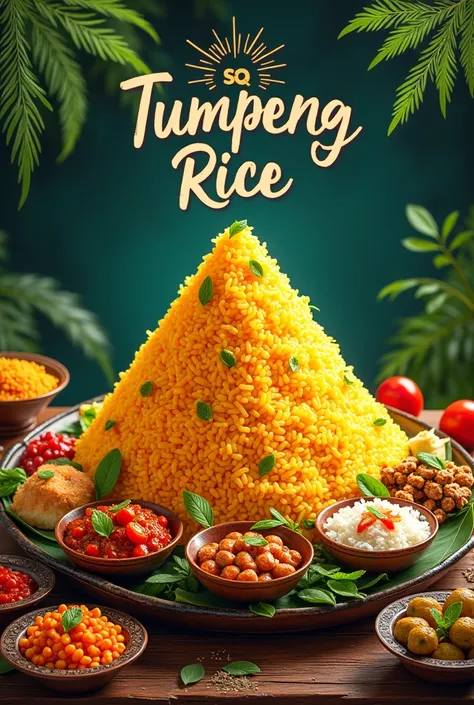 make a poster about local food tumpeng rice 