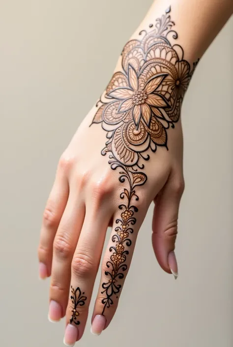 generate Traditional mehndi design on hand