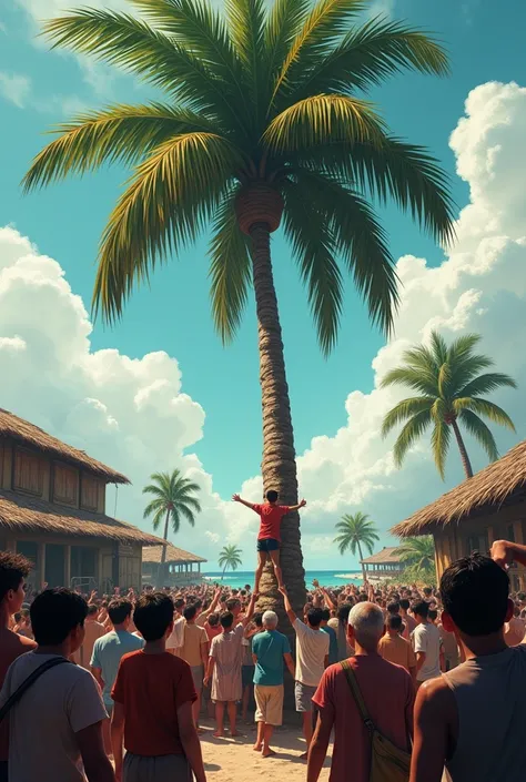 Everyone in the village came to the palm tree to save that person